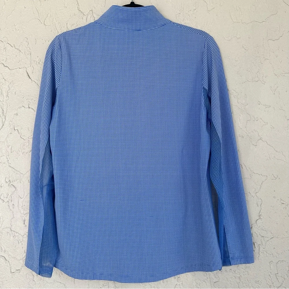 IBKUL Top Women’s Size Large Long Sleeve Check Print Mock Neck 1/4 Zip B…_3